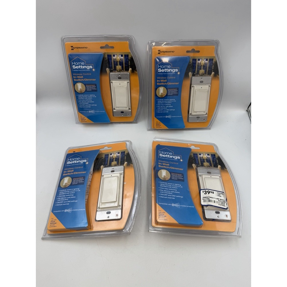 Lot 4 Intermatic Home Settings HA06C Wireless In-Wall Switch Dimmer Z-Wave New
